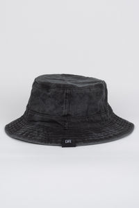 BLACK STONEWASHED UNISEX BUCKET HAT