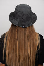 Load image into Gallery viewer, BLACK STONEWASHED UNISEX BUCKET HAT
